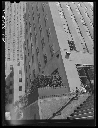 Untitled photo, possibly related to: New York, New York. Central plaza of Rockefeller Center showing Victory Center