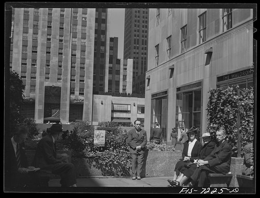 Untitled photo, possibly related to: New York, New York. Central plaza of Rockefeller Center showing Victory Center