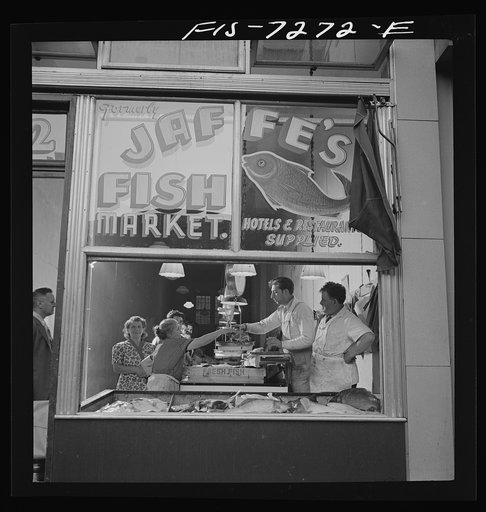 New York, New York. Fish store in the Jewish section