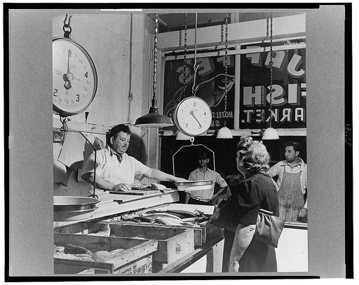New York, New York. Fish store in the Jewish section