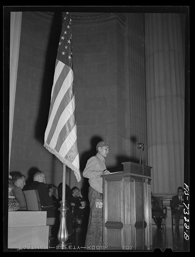 Washington, D.C. International youth assembly. Delegate from the Dutch East Indies addressing the assembly