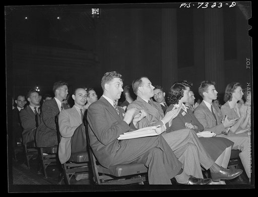 Untitled photo, possibly related to: Washington, D.C. International youth assembly. Delegates applauding at one of the sessions of the assembly