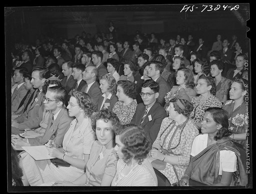 Untitled photo, possibly related to: Washington, D.C. International youth assembly. Delegates applauding at one of the sessions of the assembly