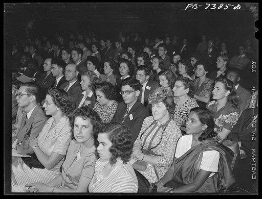 Untitled photo, possibly related to: Washington, D.C. International youth assembly. Delegates applauding at one of the sessions of the assembly