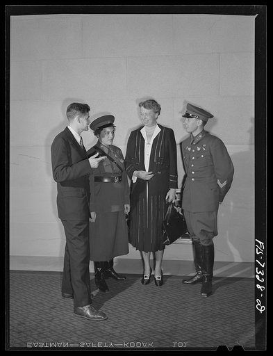 Washington, D.C. International youth assembly. Russian delegates with Mrs. Roosevelt