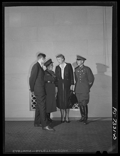Washington, D.C. International youth assembly. Russian delegates with Mrs. Roosevelt