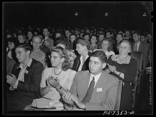 Washington, D.C. International youth assembly. Delegates applauding at one of the sessions of the assembly
