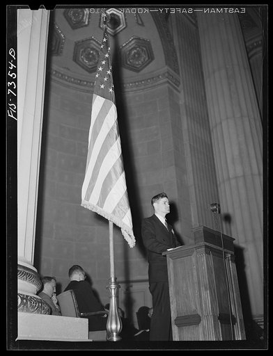 Untitled photo, possibly related to: Washington, D.C. International youth assembly. Delegate from Russia addressing the convention