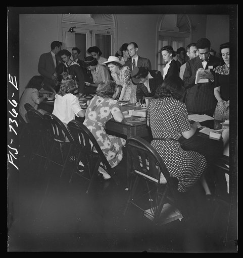 Washington, D.C. International youth assembly. Delegates registering at the American University