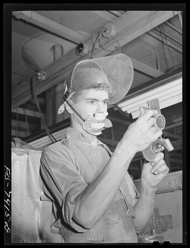 Detroit, Michigan. Dimensional finishers at the Allison Motors plant