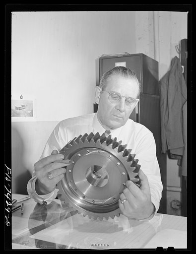 Detroit, Michigan. Ordnance inspector at the Allison Motors plant