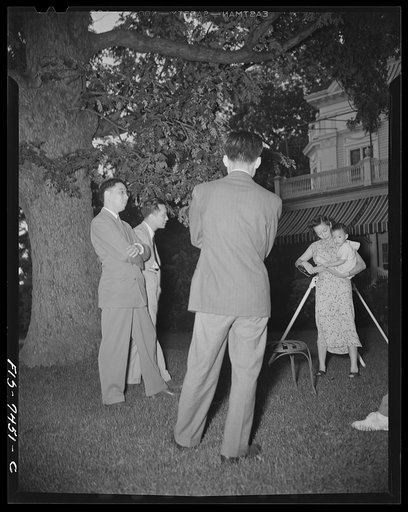 Washington, D.C. International student assembly. Chinese delegates in the garden of the Chinese embassy