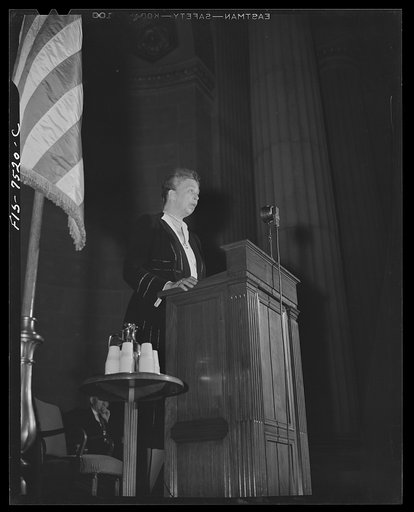 Untitled photo, possibly related to: Washington, D.C. International student assembly. Mrs. Franklin D. Roosevelt addressing the assembly