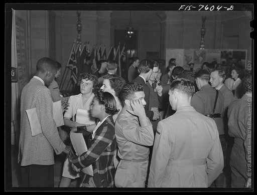 Washington, D.C. International youth assembly. In the lobby of the auditorium during the sessions