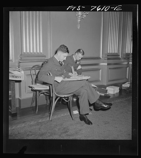 Washington, D.C. International youth assembly. Delegate from New Zealand reading press release on the assembly