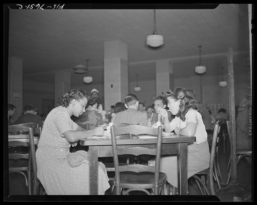 Washington, D.C. International student assembly. International students eating in the Interstate Commerce Commission cafeteria