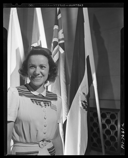 Untitled photo, possibly related to: Washington, D.C. International student assembly. Cecelia C. Goncalves, a delegate from Brazil