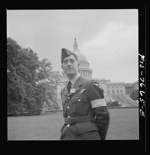 Washington, D.C. International student assembly. Pilot officer Russell Garlick, a delegate from New Zealand