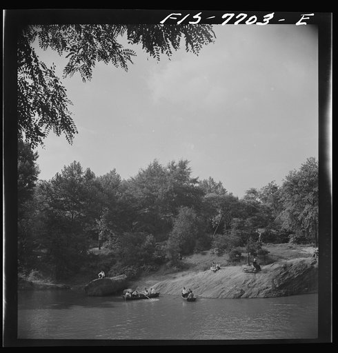 Untitled photo, possibly related to: New York, New York. Looking north on Central Park lake on Sunday