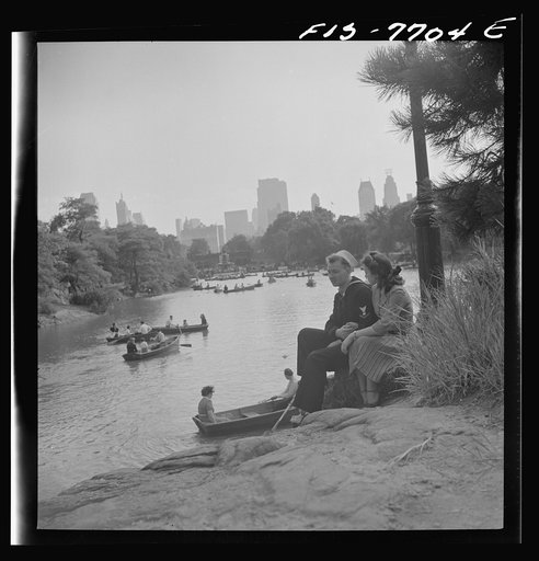 Untitled photo, possibly related to: New York, New York. Looking north on Central Park lake on Sunday