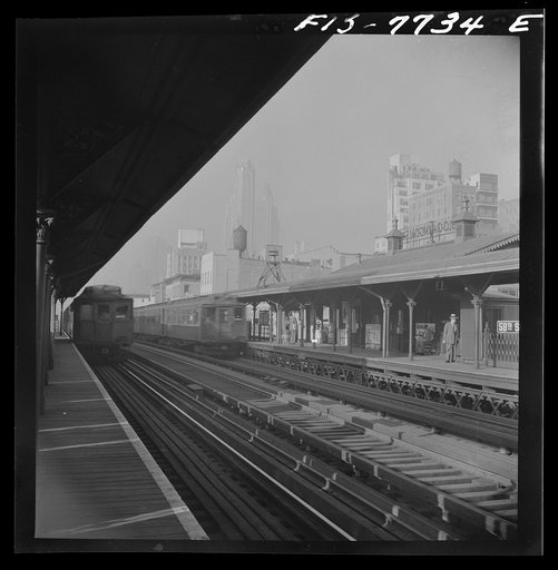 New York, New York. Looking south on Third Avenue from the 59th Street (Bloomingdale's) station at 8:30 a.m.