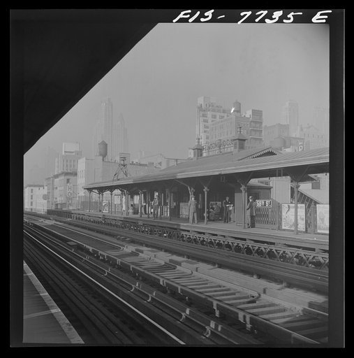 Untitled photo, possibly related to: New York, New York. Looking south on Third Avenue from the 59th Street (Bloomingdale's) station at 8:30 a.m.
