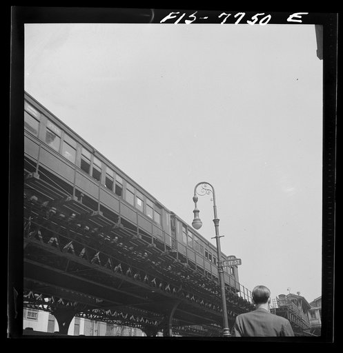 Untitled photo, possibly related to: New York, New York. Third Avenue elevated railway at 17th Street near the German-American club