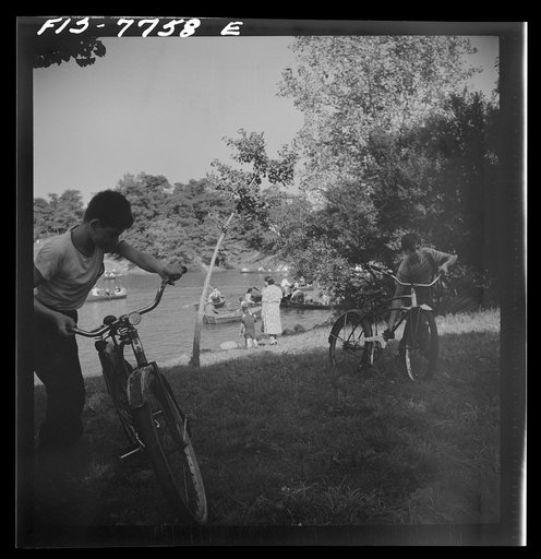 Untitled photo, possibly related to: New York, New York. Looking north on Central Park lake on Sunday