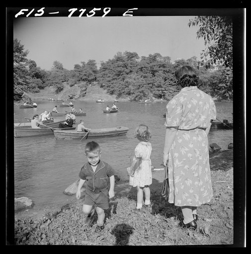 Untitled photo, possibly related to: New York, New York. Looking north on Central Park lake on Sunday