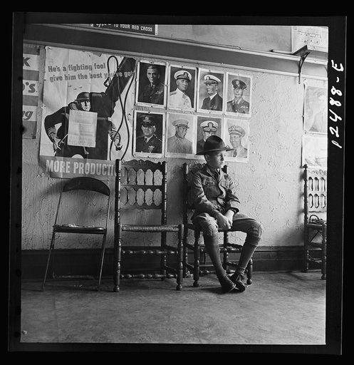 Untitled photo, possibly related to: Chicago (north), Illinois. Boy Scouts who was one of the first to arrive for the flag dedication ceremony