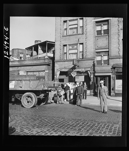 Chicago (north), Illinois. On Armistice Day, a city-wide scrap collection drive was held. Trucks were lent by city and private truckers, and services were donated by members of the Teamster's union