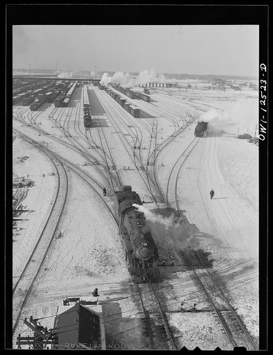 Untitled photo, possibly related to: Chicago, Illinois. General view of one of the yards of the Chicago and Northwestern Railroad