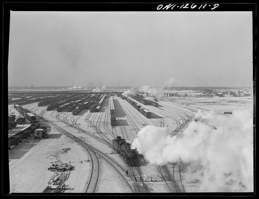 Chicago, Illinois. A general view of one of the classifications yards of the Chicago and Northwestern Railroad