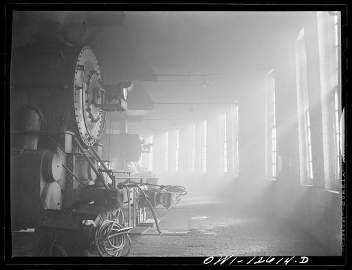 Chicago, Illinois. In the roundhouse at a yard of the Chicago and Northwestern Railroad