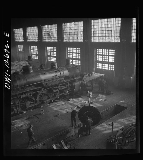 Chicago, Illinois. In the Chicago and Northwestern Railroad repair shops