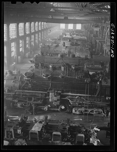 Untitled photo, possibly related to: Chicago, Illinois. Chicago and Northwestern Railroad locomotive repair shops