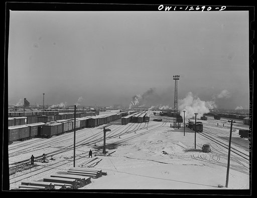 Untitled photo, possibly related to: Chicago, Illinois. One of the Chicago and Northwestern Railroad classification yards
