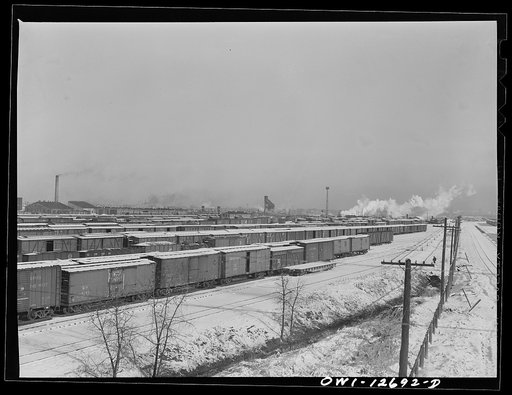 Chicago, Illinois. One of the Chicago and Northwestern Railroad classification yards