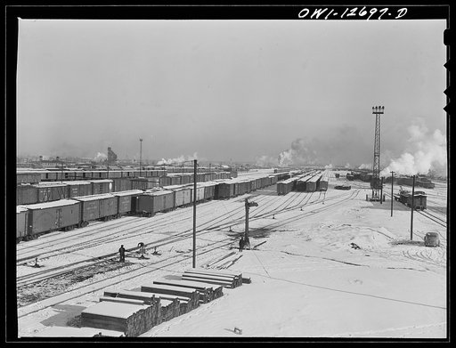 Chicago, Illinois. One of the Chicago and Northwestern Railroad classification yards