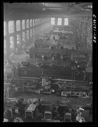 Untitled photo, possibly related to: Chicago, Illinois. Chicago and Northwestern Railroad locomotive shops