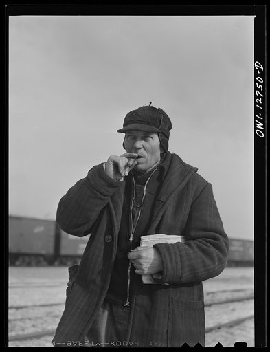 Yardmaster at one of the classification yards at Proviso yard, Chicago and Northwestern Railroad