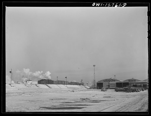 Chicago, Illinois. Train going over the hump at the Chicago and Northwestern Railroad yard