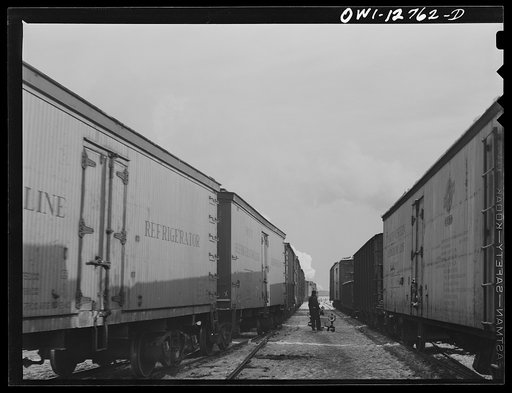 Chicago, Illinois. In one of the Chicago and Northwestern Railroad classification yards