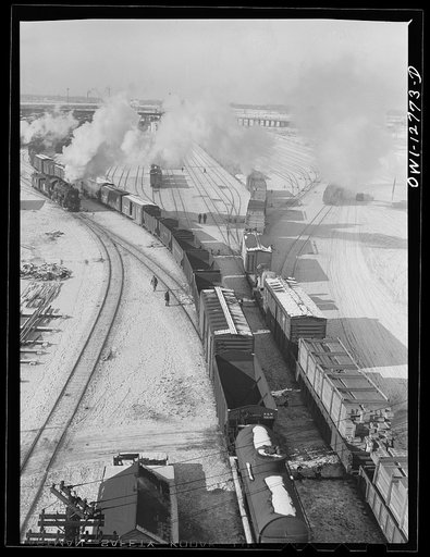 Chicago, Illinois. General view of one of the Chicago and Northwestern Railroad classification yards
