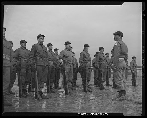 Fort Belvoir, Virginia. Constantine P. Lihas, a twenty-one year old Greek-American soldier, formerly a material handler at the General Electric Company plant at Pittsburgh. Both parents were born in Greece; father came to the United States in 1906, mother in 1921. He was born in this country and has