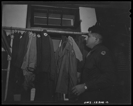 Untitled photo, possibly related to: Fort Belvoir, Virginia. Constantine P. Lihas, a twenty-one year old Greek-American soldier, formerly a material handler at the General Electric Company plant at Pittsburgh. Both parents were born in Greece; father came to the United States in 1906, mother in 1921