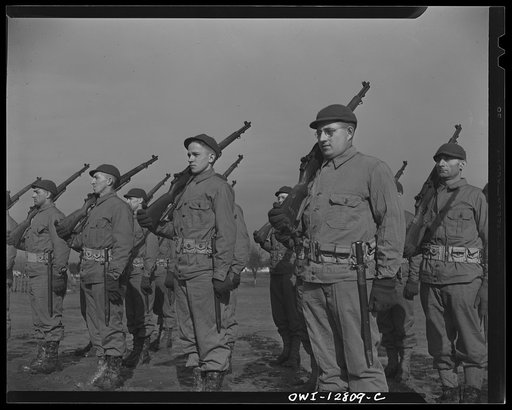 Untitled photo, possibly related to: Fort Belvoir, Virginia. Constantine P. Lihas, a twenty-one year old Greek-American soldier, formerly a material handler at the General Electric Company plant at Pittsburgh. Both parents were born in Greece; father came to the United States in 1906, mother in 1921