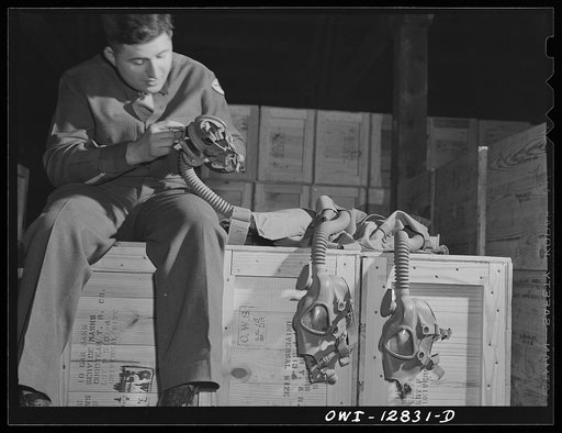 Untitled photo, possibly related to: Fort Belvoir, Virginia. Constantine P. Lihas, a twenty-one year old Greek-American soldier, formerly a material handler at the General Electric Company plant at Pittsburgh. Both parents were born in Greece; father came to the United States in 1906, mother in 1921