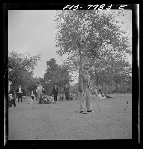 New York, New York. Croquet game on Sunday in Central Park
