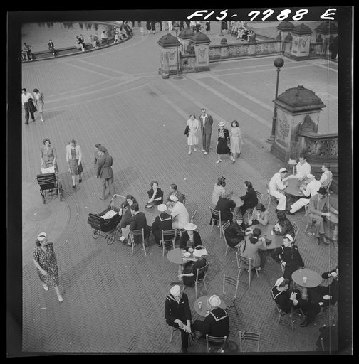 Untitled photo, possibly related to: New York, New York. The mall restaurant in Central Park on Sunday